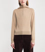 Brown Wool-Cashmere Knitted Hoodie