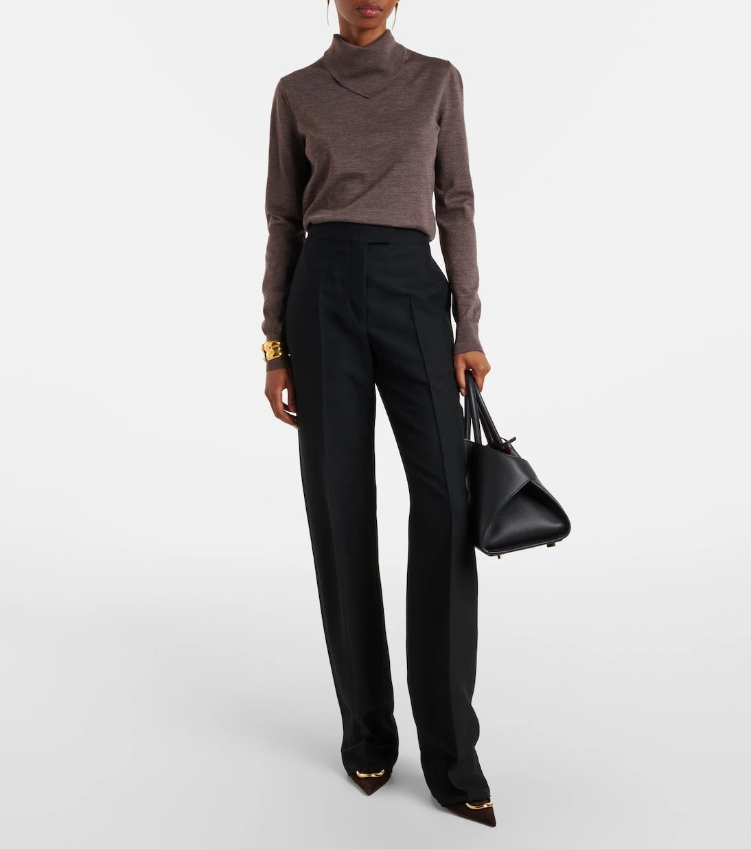 Ferragamo - High-rise faille straight pants