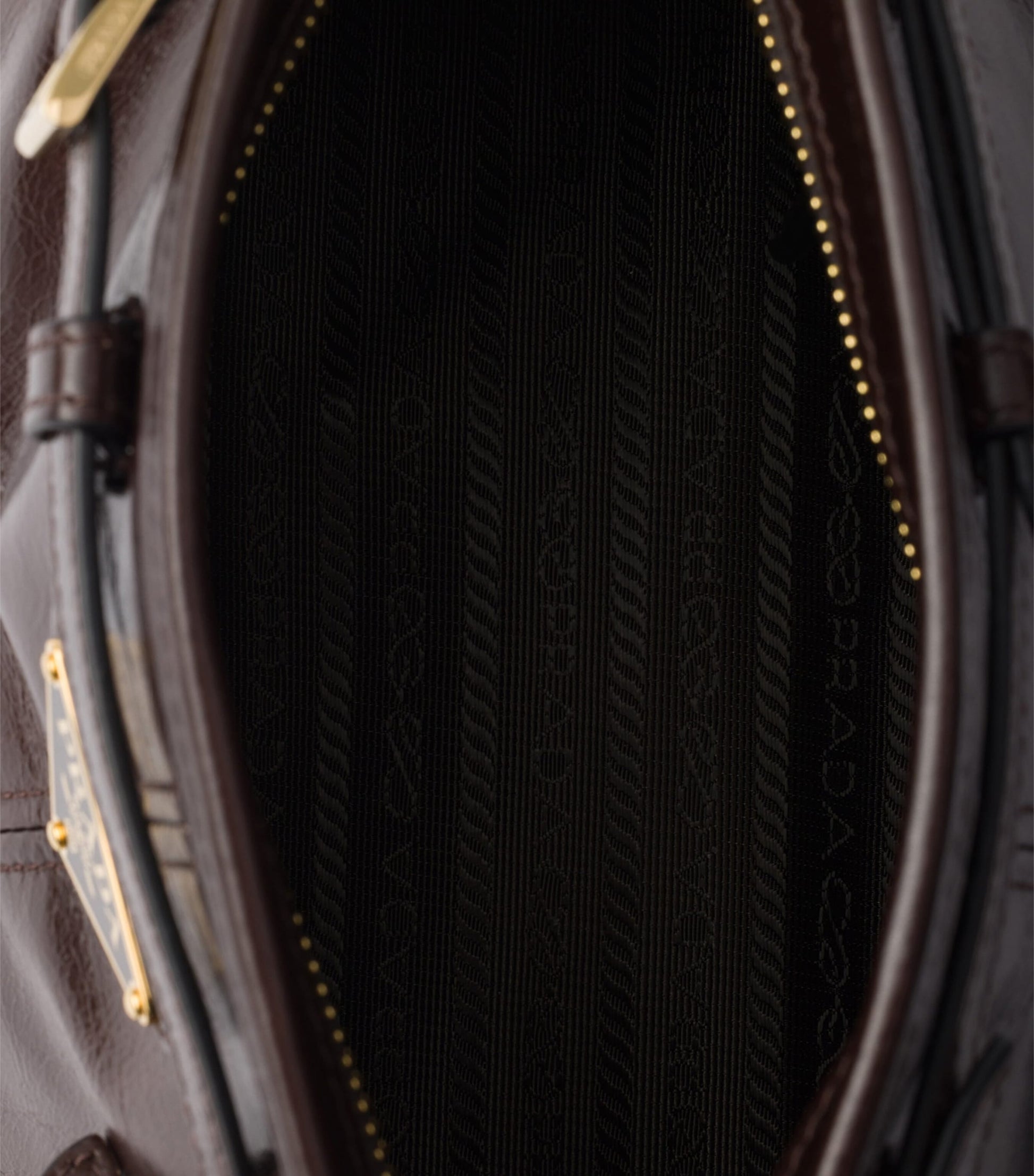 Prada Brown Small Leather Bonnie Shoulder Bag