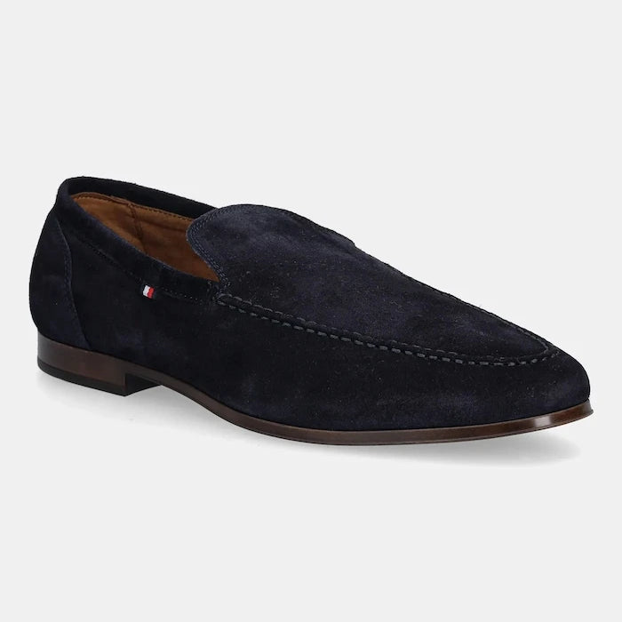 Велурени мокасини Tommy Hilfiger TH FLEXIBLE SUEDE LOAFER