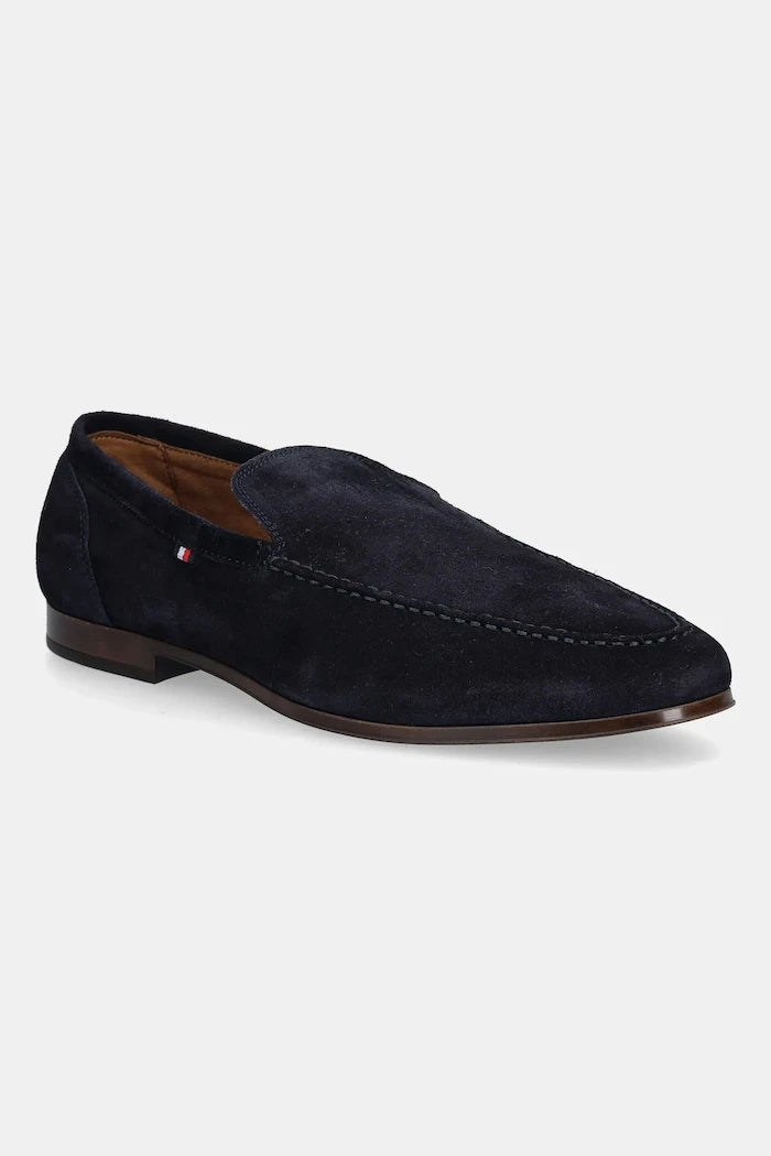 Велурени мокасини Tommy Hilfiger TH FLEXIBLE SUEDE LOAFER