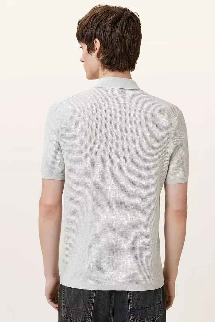 Памучна тениска с яка AllSaints AUBREY SS