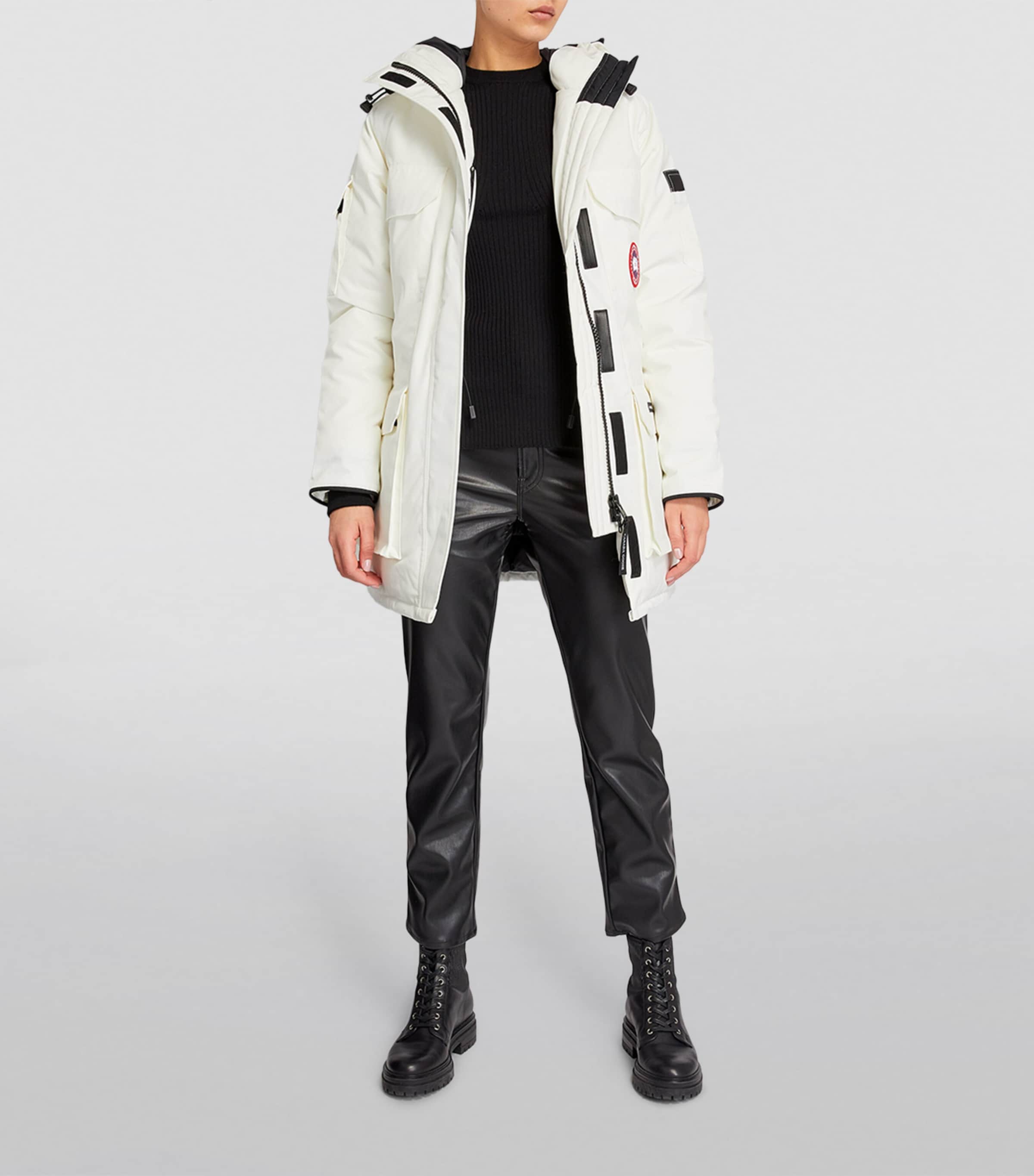 Canada Goose White Down-Filled Expedition Hooded Parka