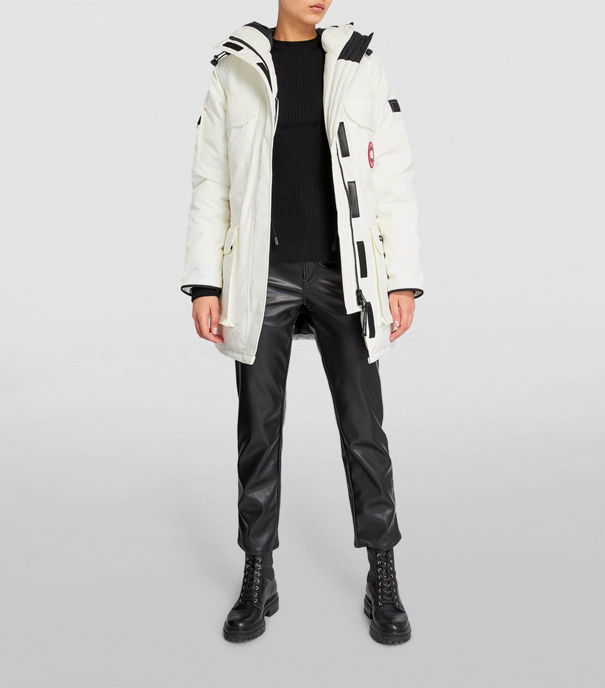 Canada Goose White Down-Filled Expedition Hooded Parka