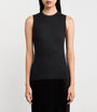Johnstons Of Elgin Black Superfine Cashmere Tank Top