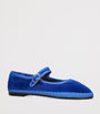 Flabelus Blue Velvet Oe Mary Janes