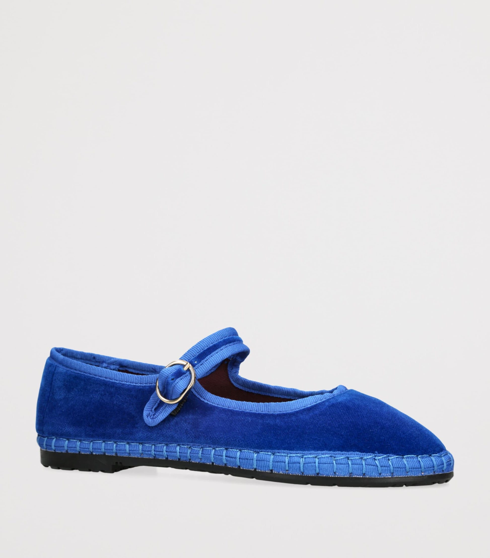 Flabelus Blue Velvet Oe Mary Janes