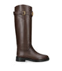 Valentino Garavani Brown Leather Signature VLogo Riding Boots 30