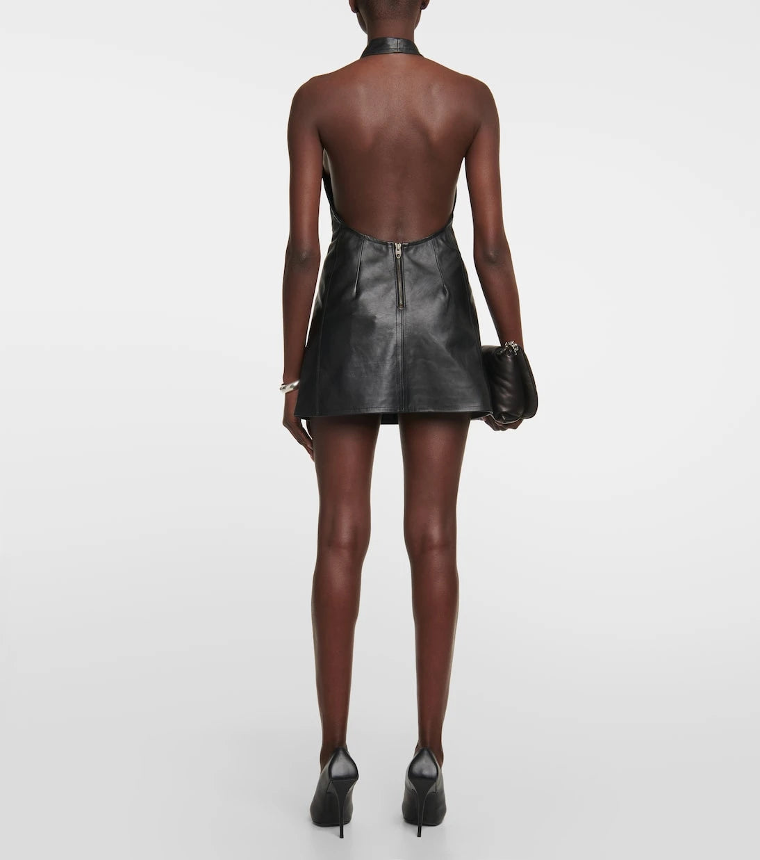 Petar Petrov - Atkins V-neck leather mini dress