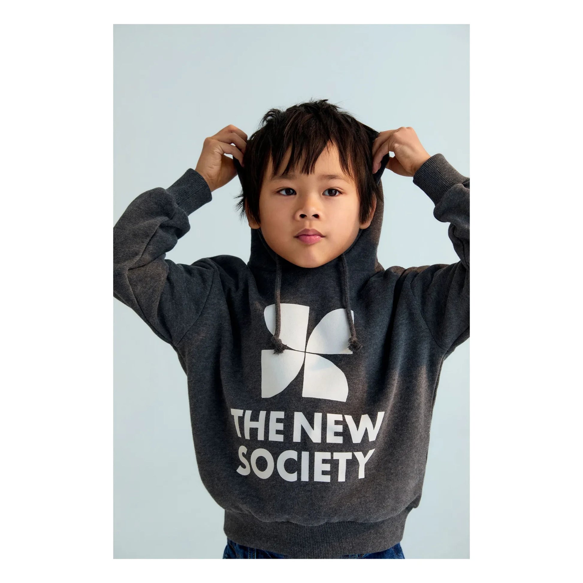 the new society - Logo Hoodie | Dark grey