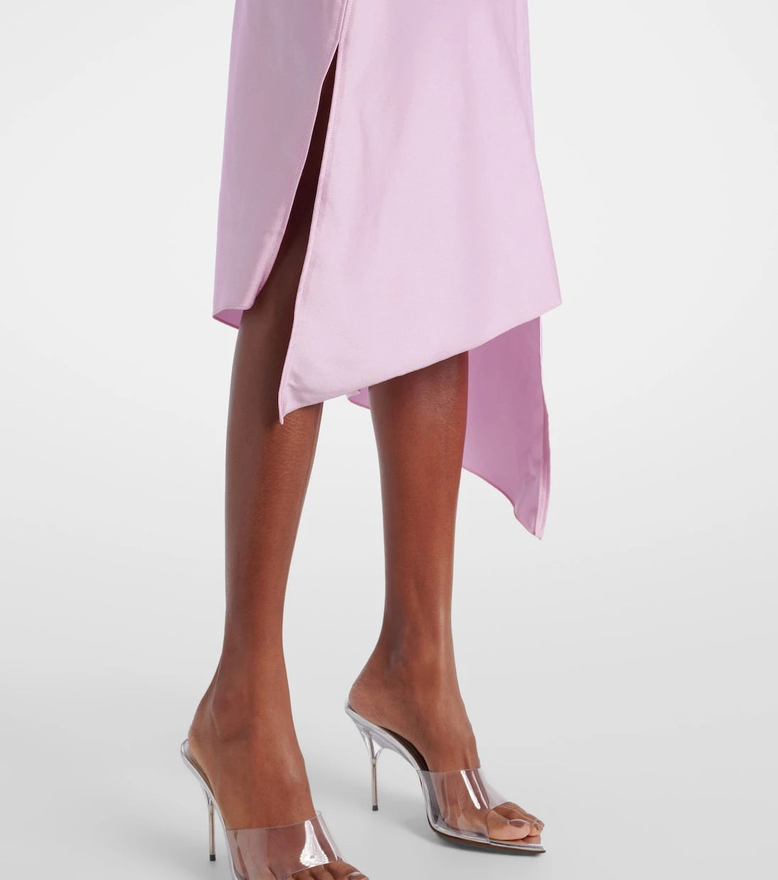 Coperni - Floral-appliqué satin midi skirt