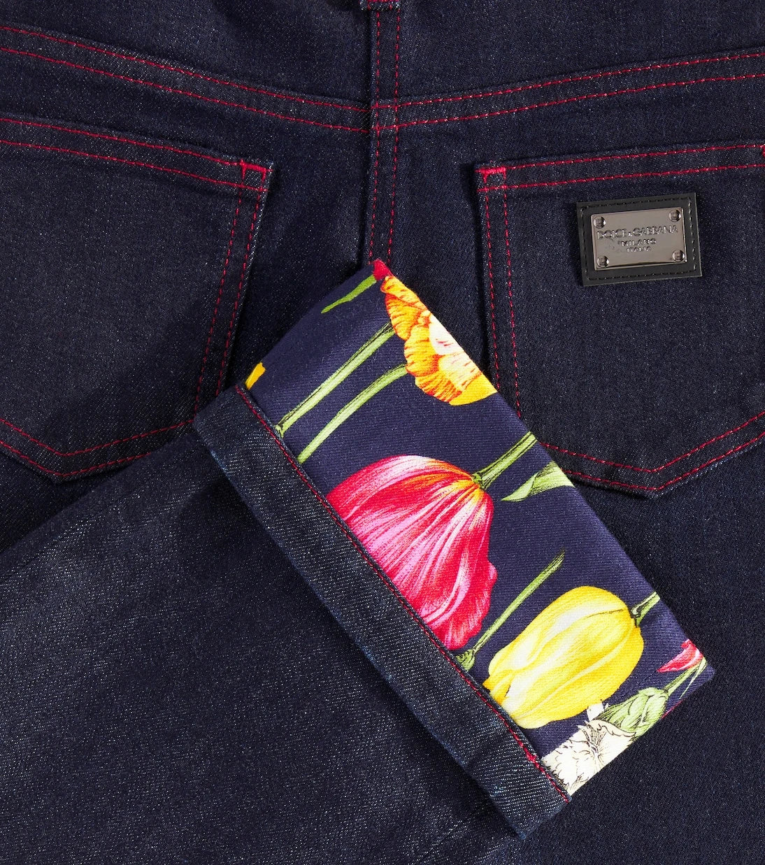 Dolce&Gabbana Kids - Floral straight jeans