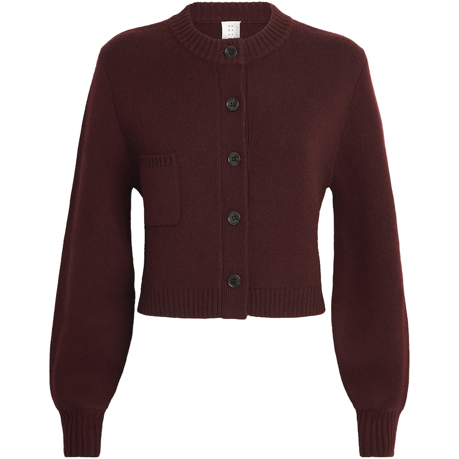 Almada Label Burgundy Wool-Cashmere Zozo Cardigan