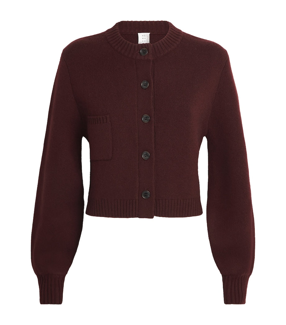 Almada Label Burgundy Wool-Cashmere Zozo Cardigan