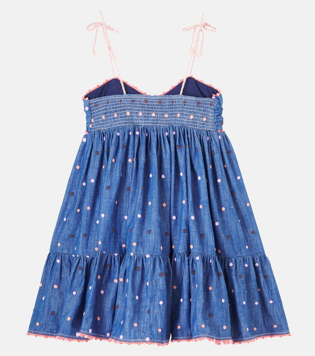 Zimmermann Kids - فستان دنيم منقط مطرز