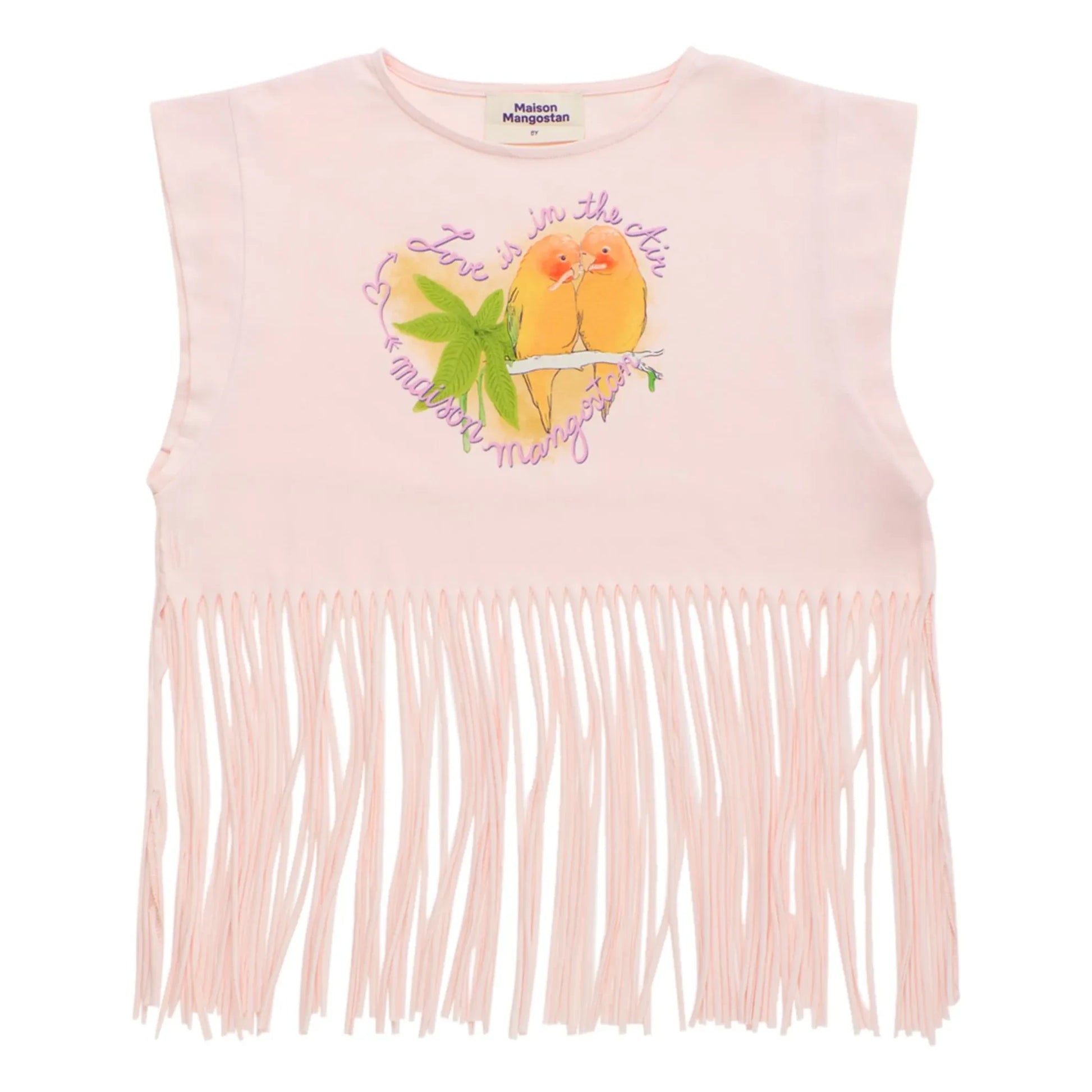 Maison Mangostan - Top Fringes Birds | Pale Pink