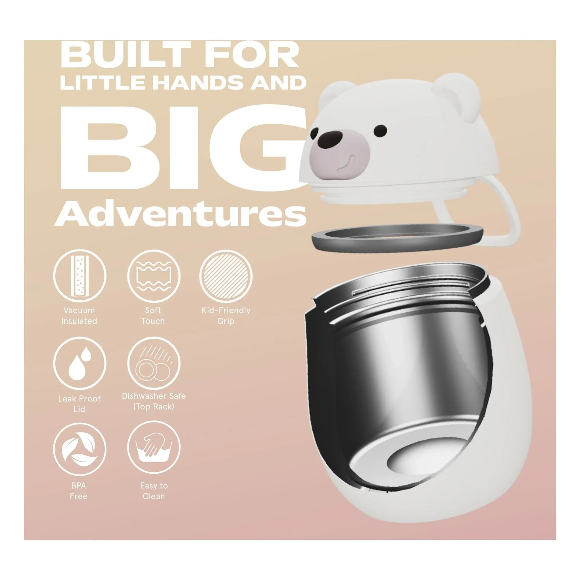 Asobu - White Bear insulated lunch box