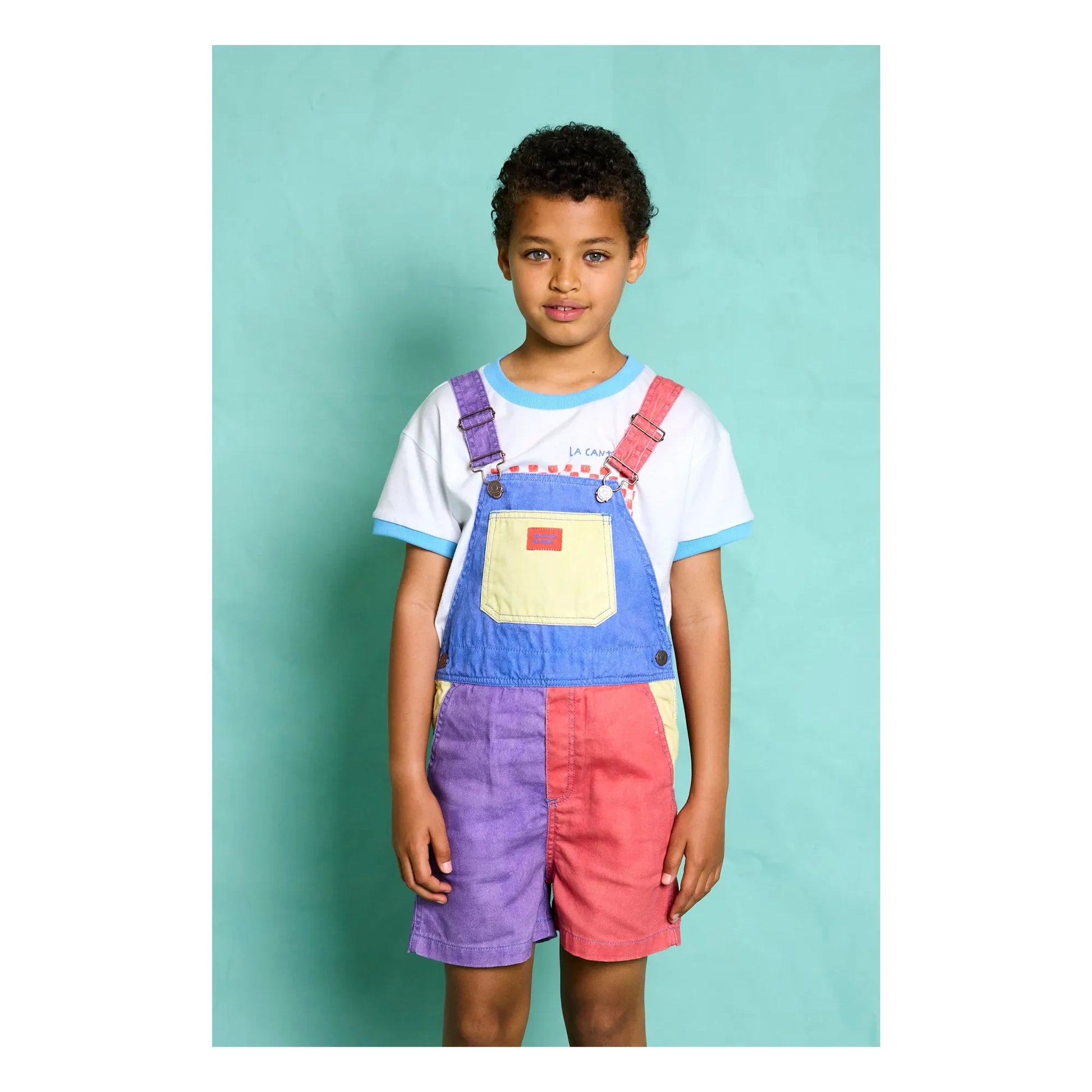 Favorite People - Colorblock Mozzarella Short Dungarees | Purple