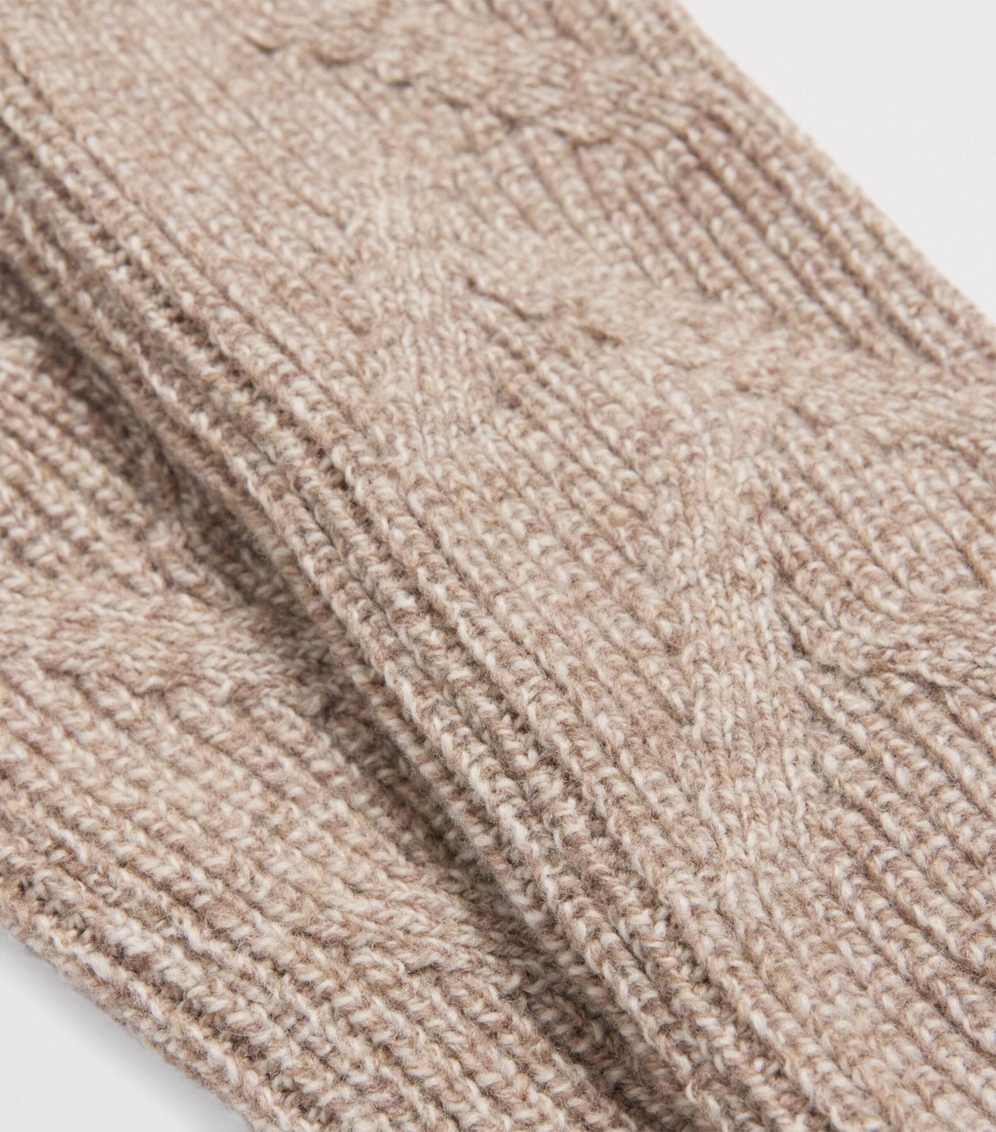 Brown Lambswool Fingerless Gloves