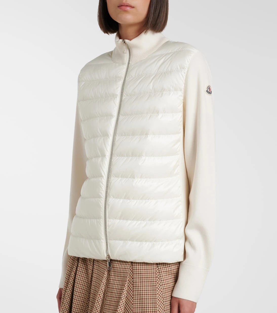 Moncler - Down-paneled virgin wool cardigan