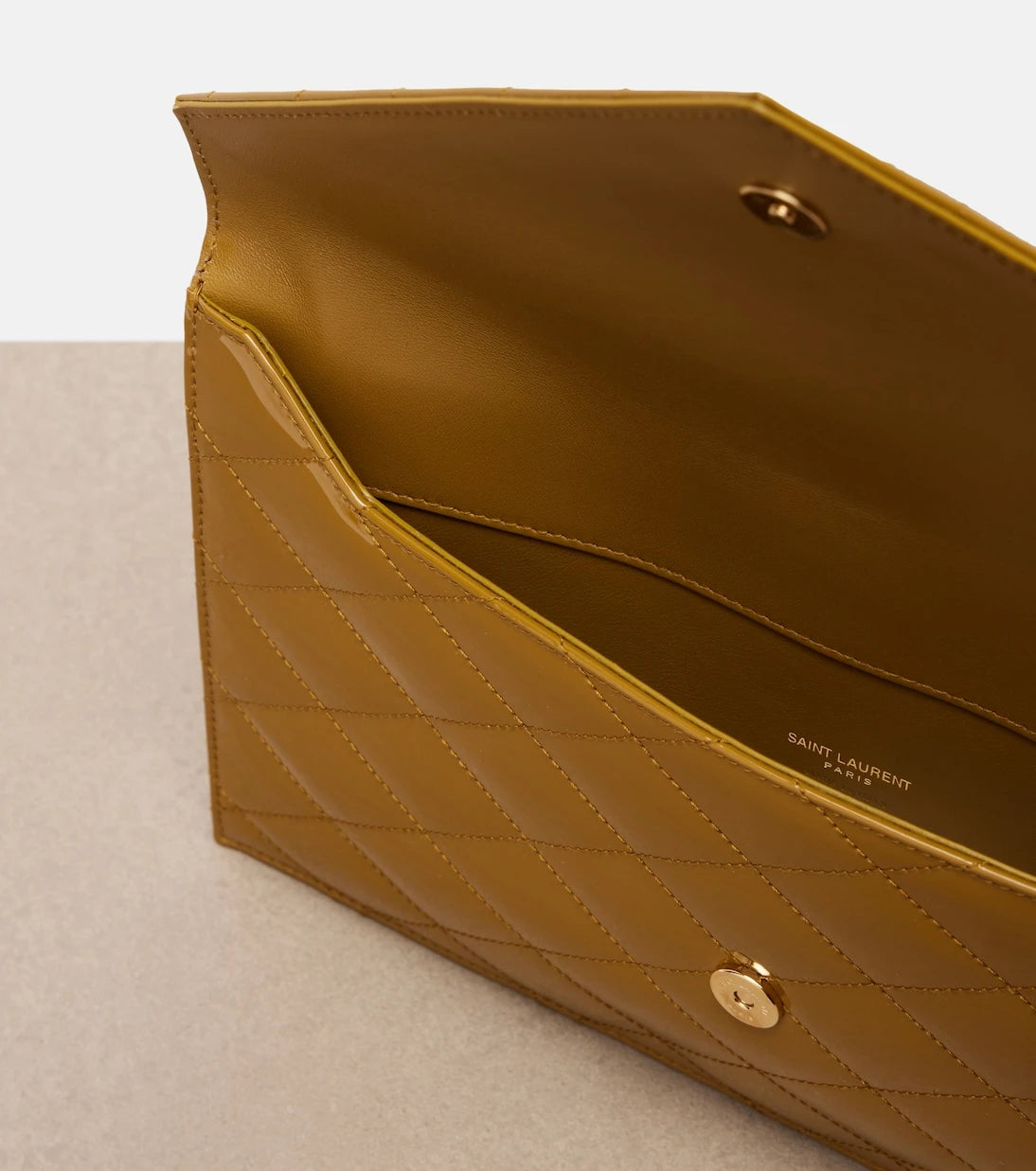 Saint Laurent - Paris quilted patent leather pouch