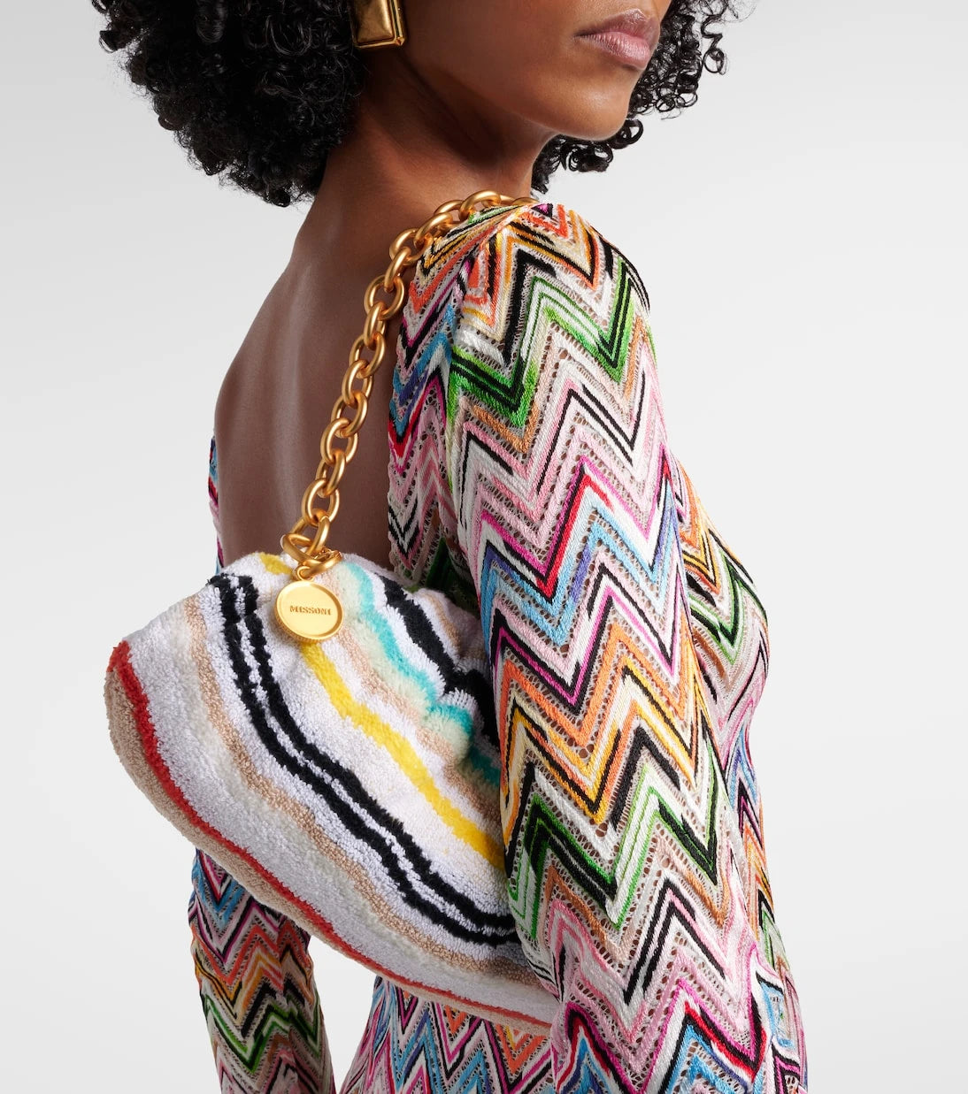 Missoni - حقيبة كلاتش صغيرة بتصميم متعرج
