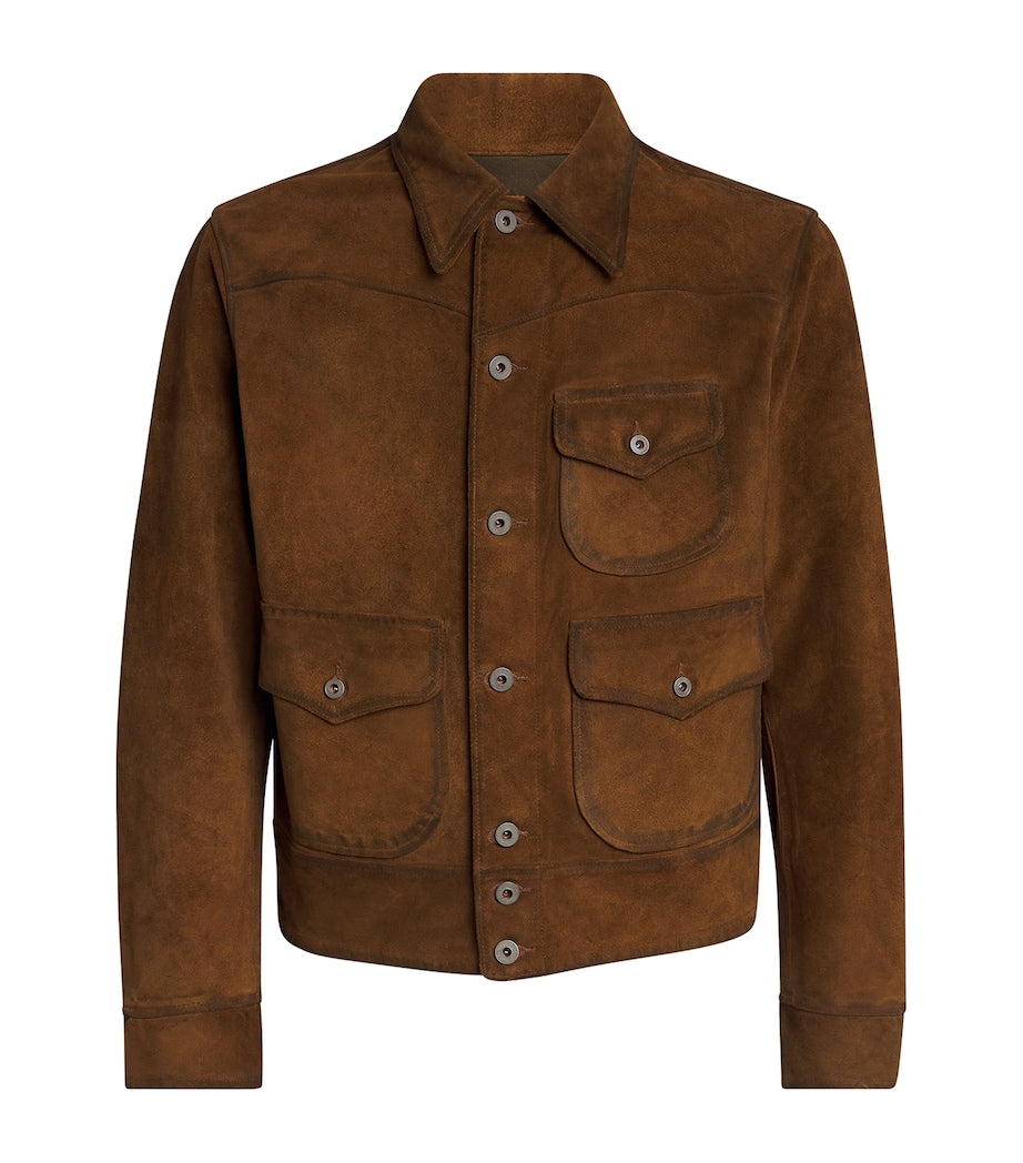 Brown Double RL Roughout Suede Jacket
