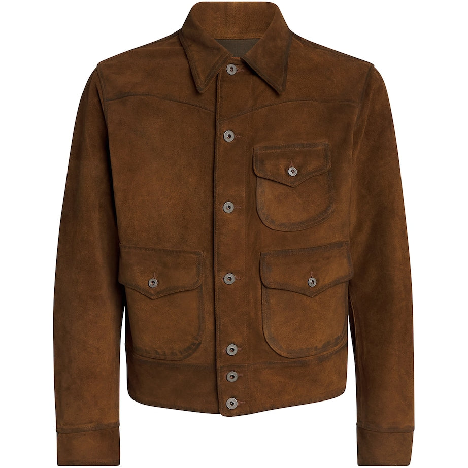Brown Double RL Roughout Suede Jacket