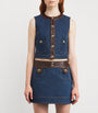 Blue Cropped Denim Waistcoat