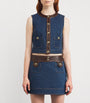 Blue Cropped Denim Waistcoat