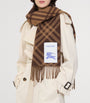 Brown Cashmere Check Scarf