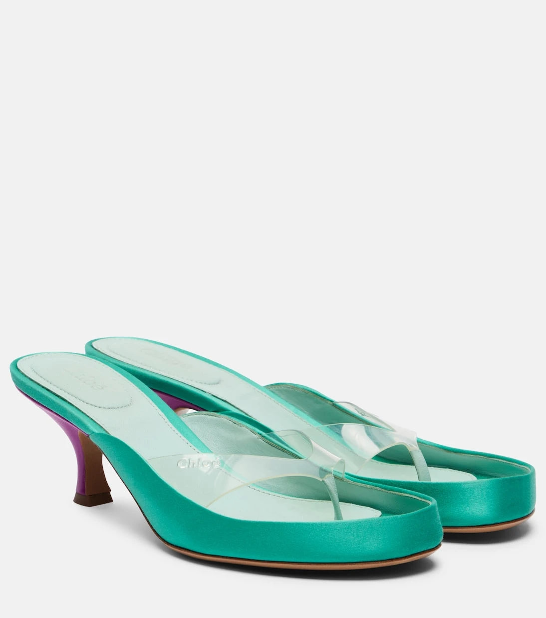 Chloé - Junie satin and TPU thong sandals