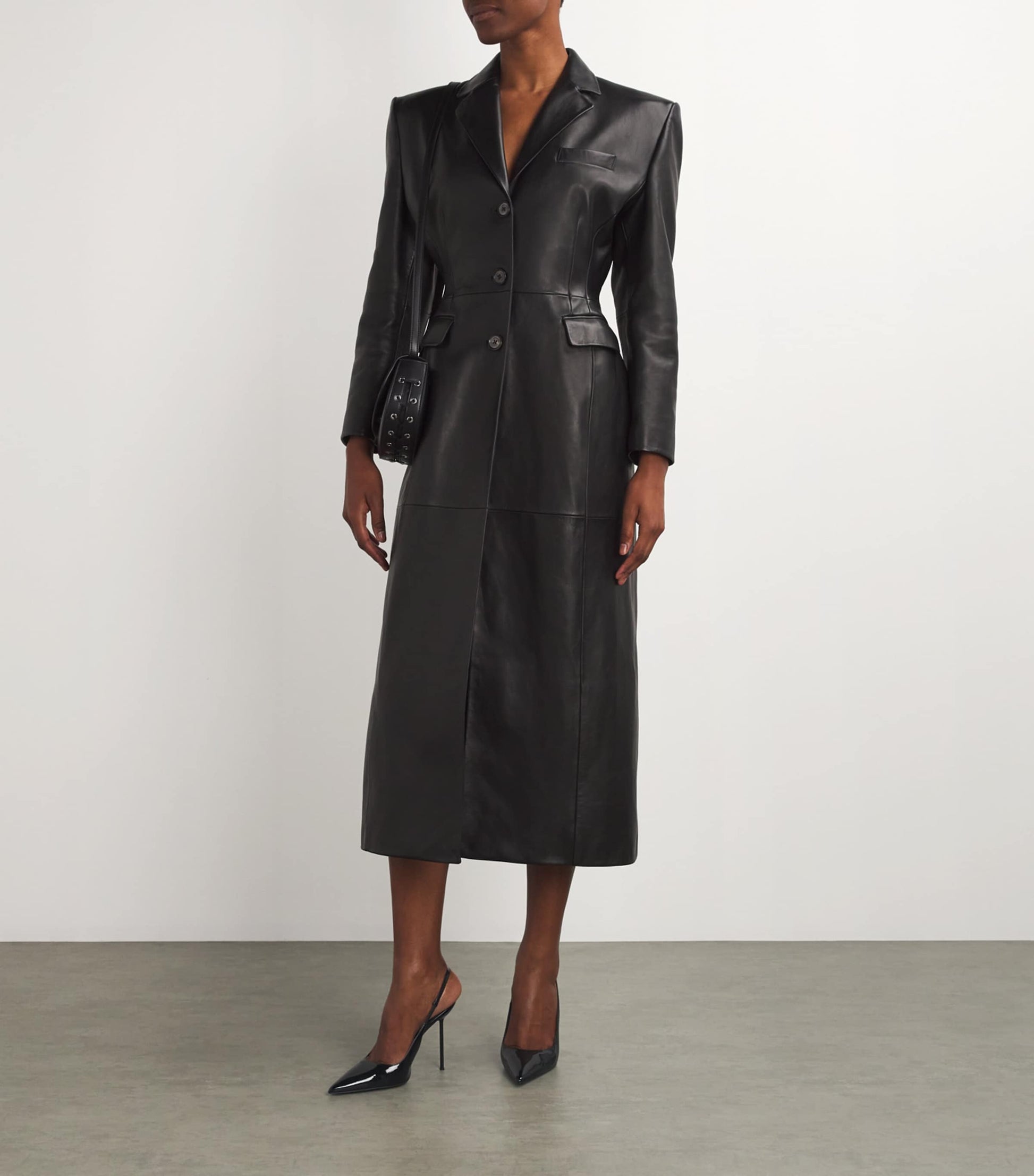 Patent Leather Lidia Slingback Pumps 105 BLACK