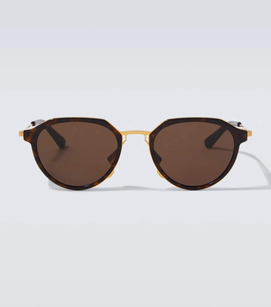 Bottega Veneta - Thin Triangle round sunglasses