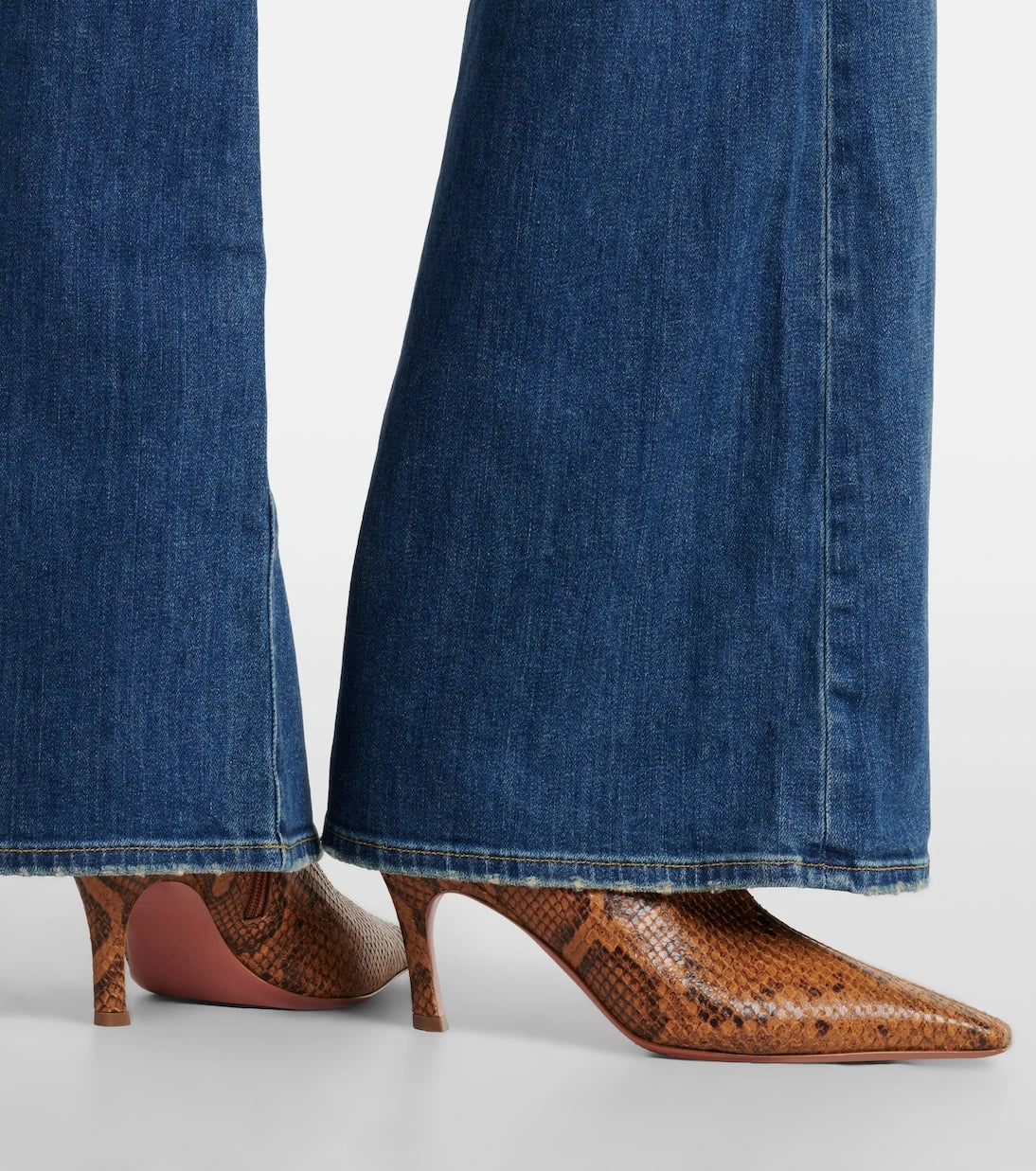 Amina Muaddi - Jamie snake-effect leather ankle boots
