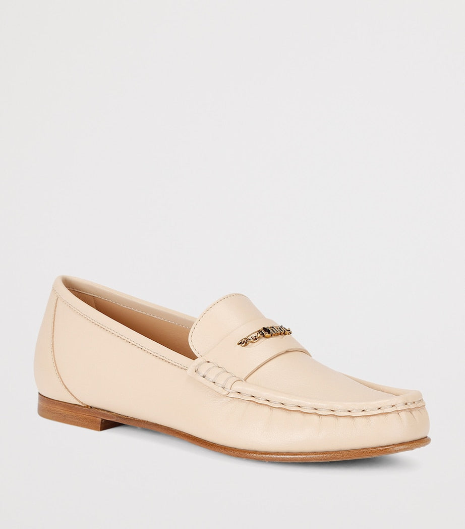 Beige Calfskin Loafers