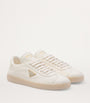 Prada Neutral Leather Sneakers