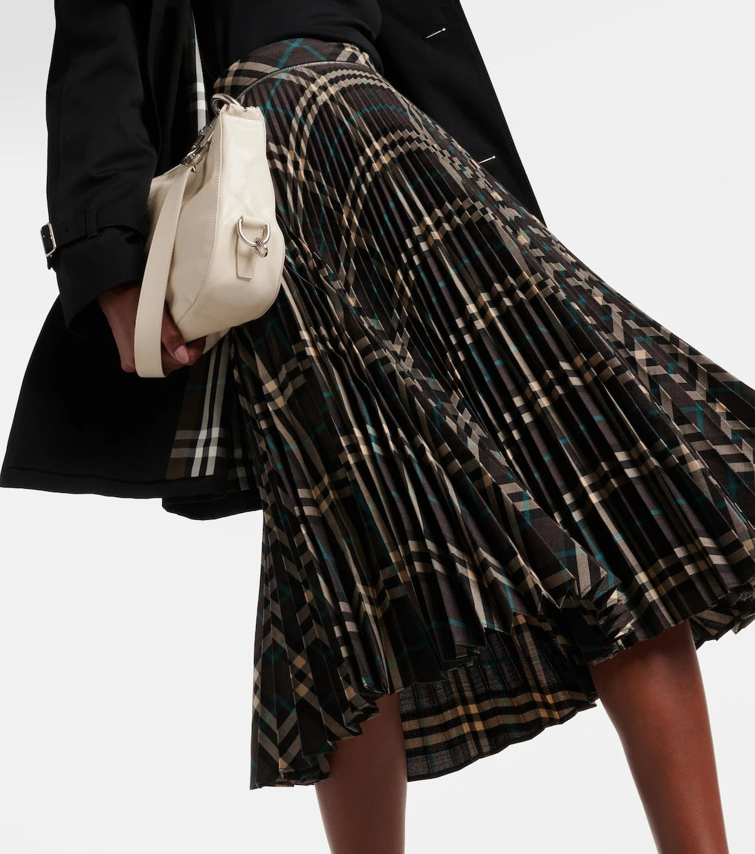 Burberry - Pleated checked midi skirt