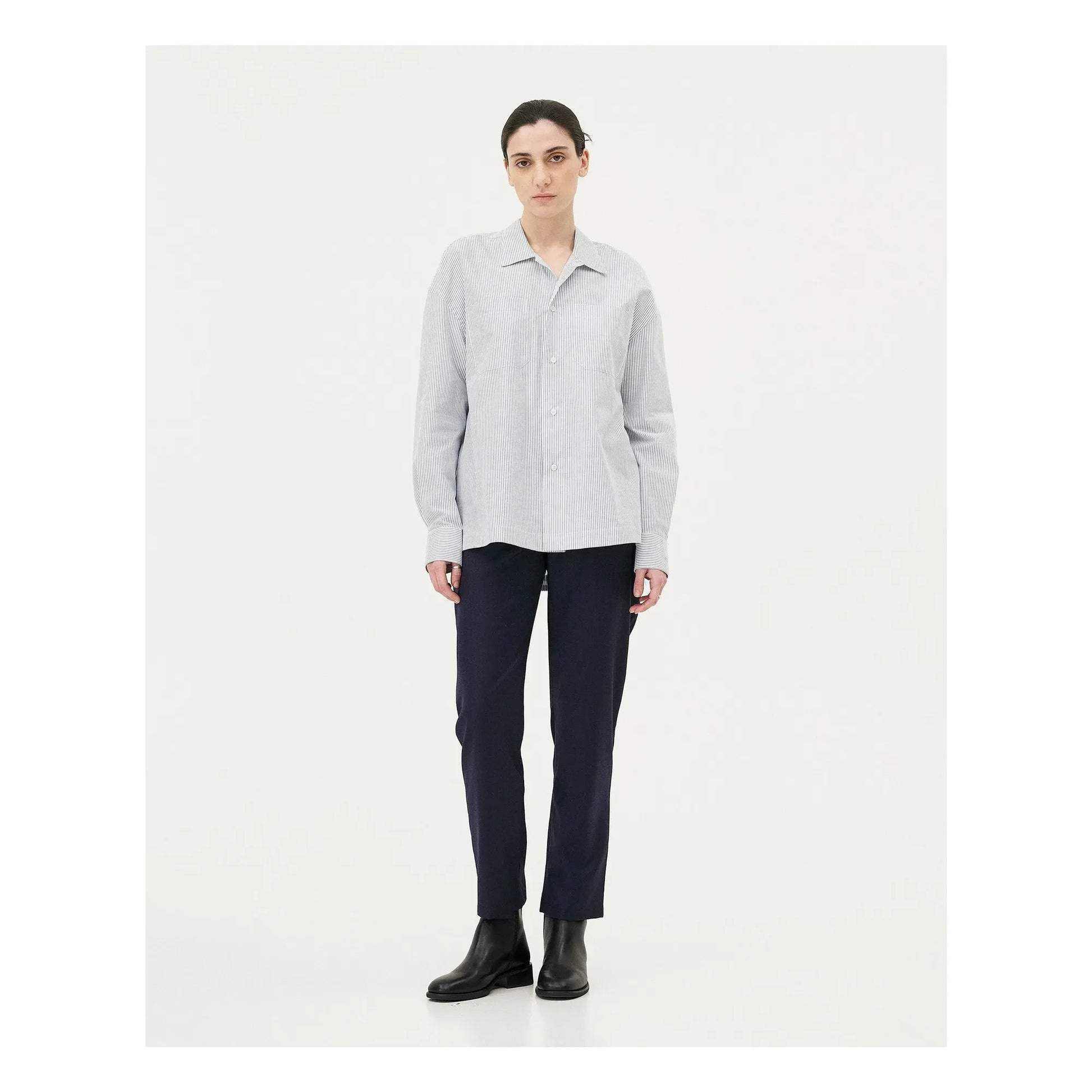 Noyoco - Bora Striped Organic Cotton Shirt | Light Blue