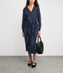 Polo Ralph Lauren Blue Satin Midi Shirt Dress