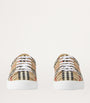 Beige Cotton Check Sneakers