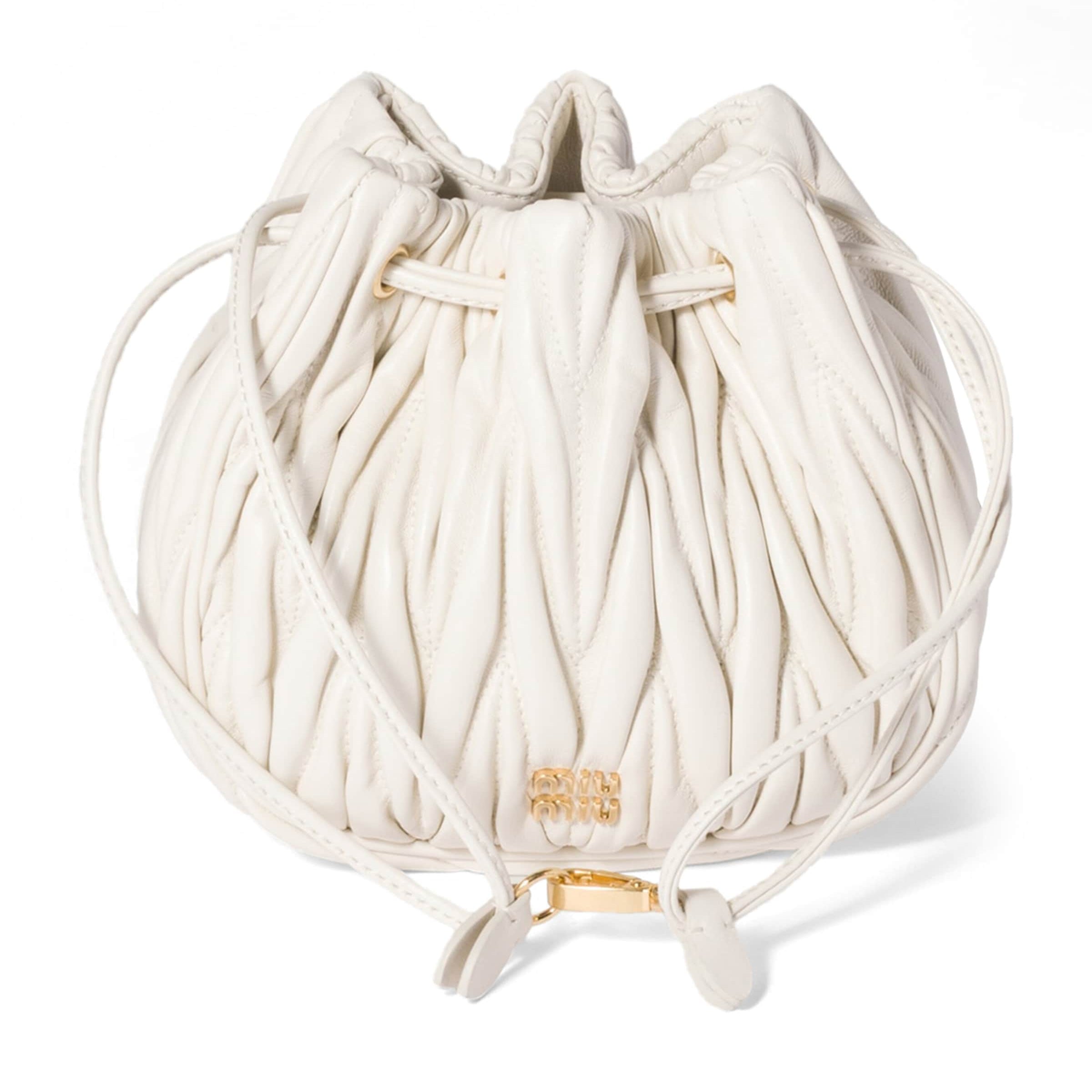 Miu Miu White Matelassé Nappa Leather Pouch