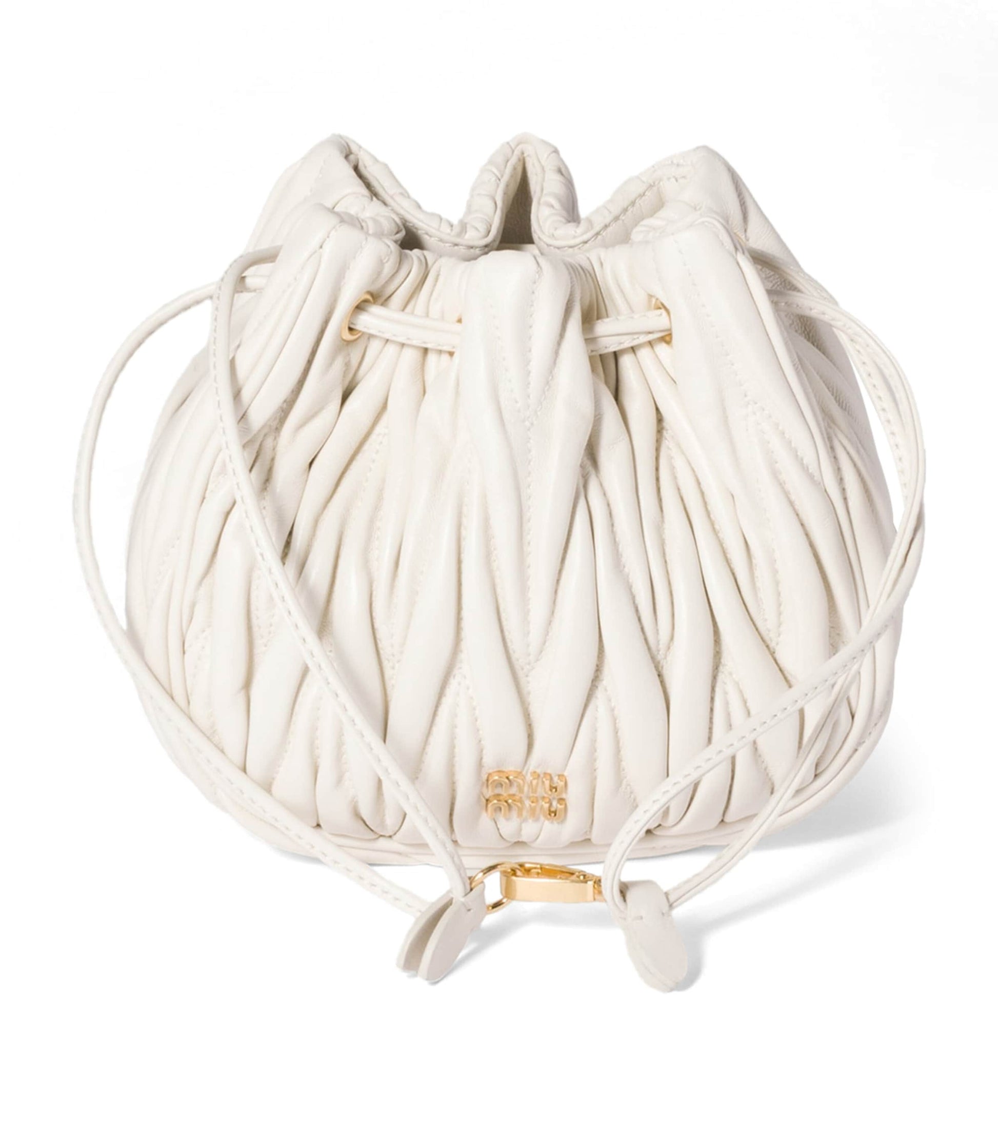 Miu Miu White Matelassé Nappa Leather Pouch