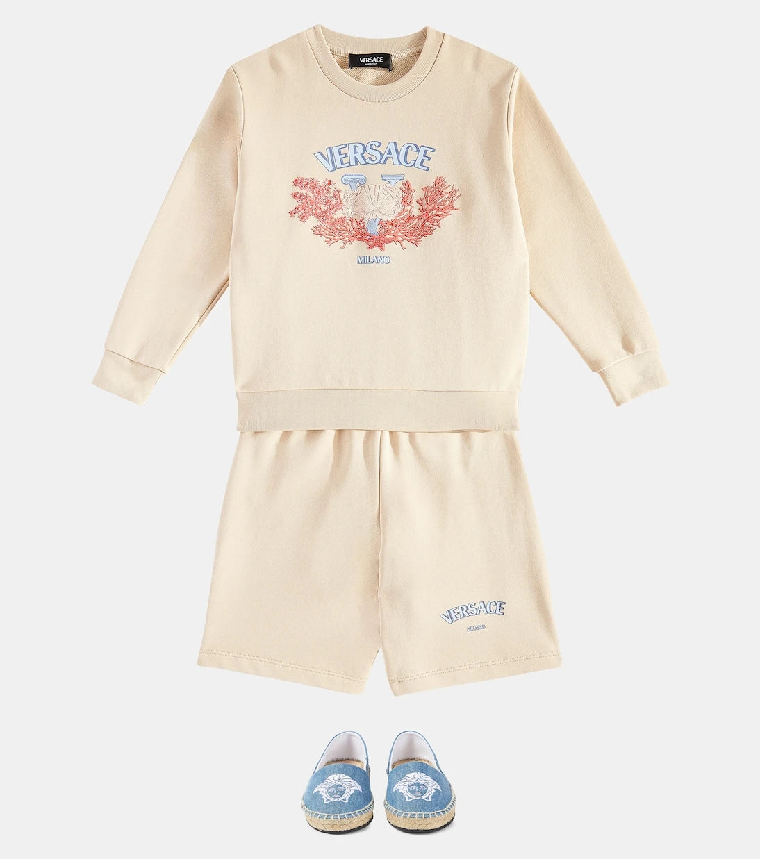 Versace Kids - Barocco cotton jersey shorts