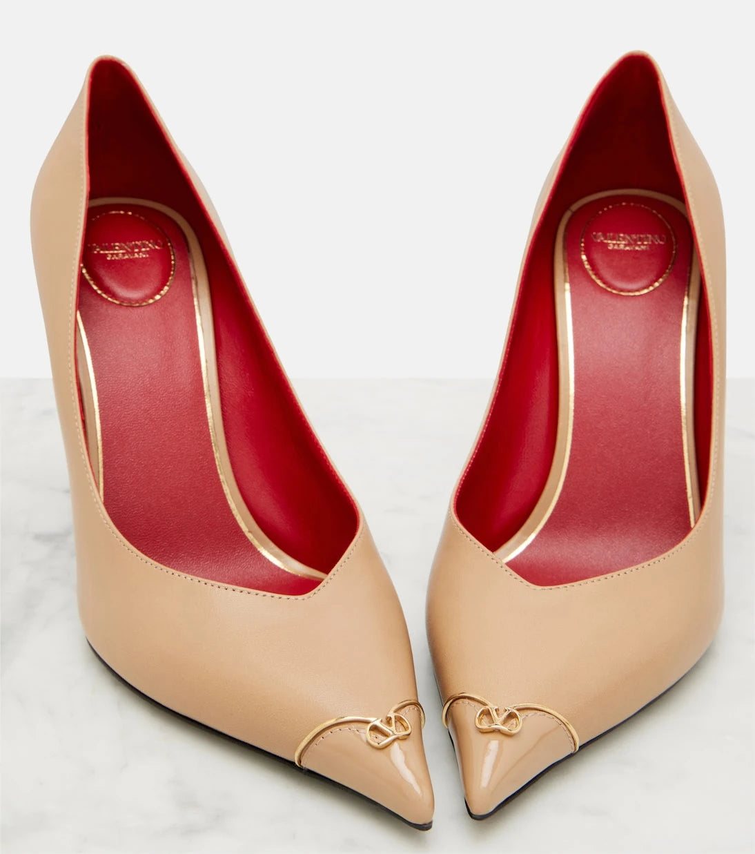 Valentino Garavani - Heartip VLogo leather pumps