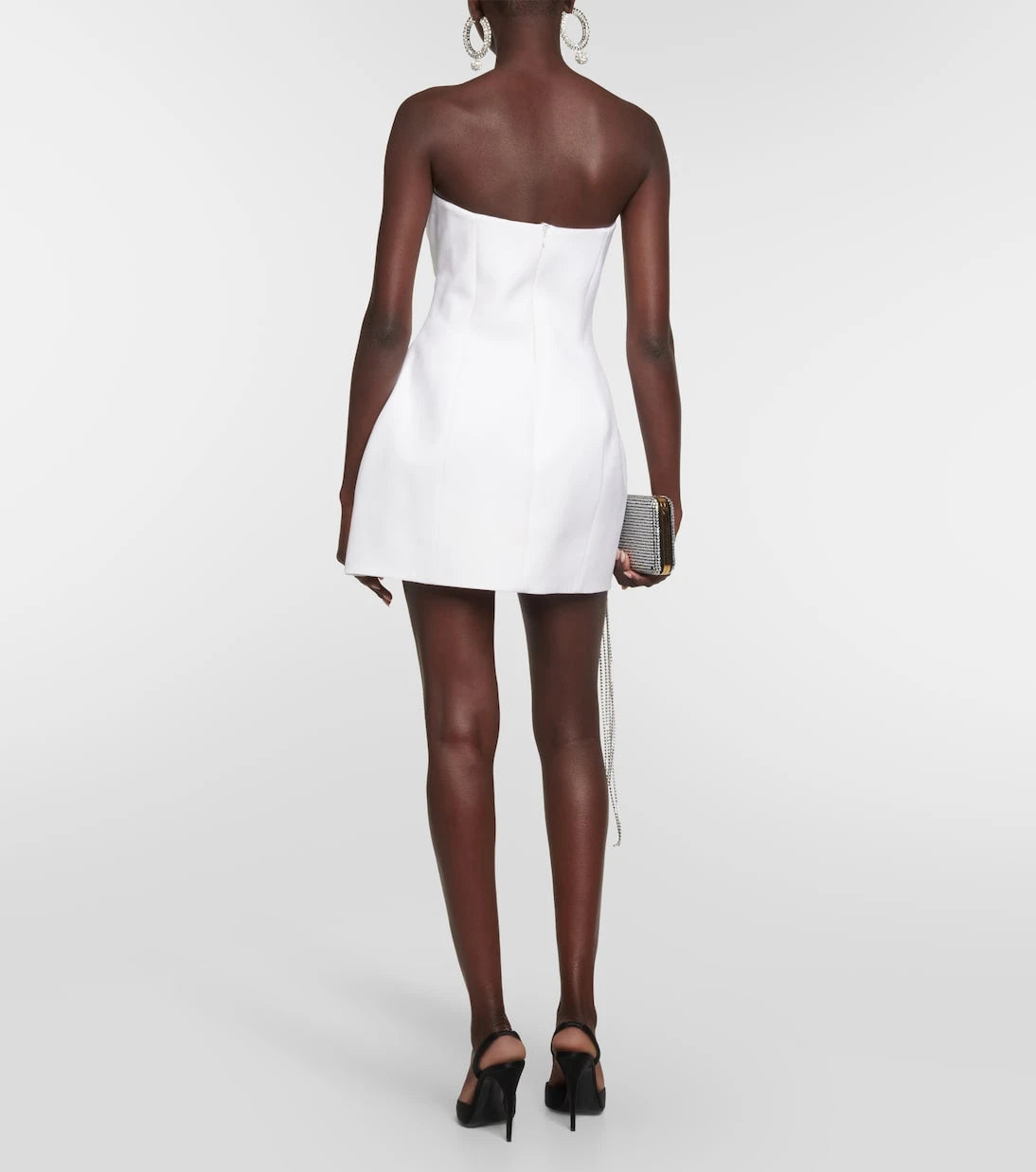 Magda Butrym - Floral-appliqué wool bustier dress