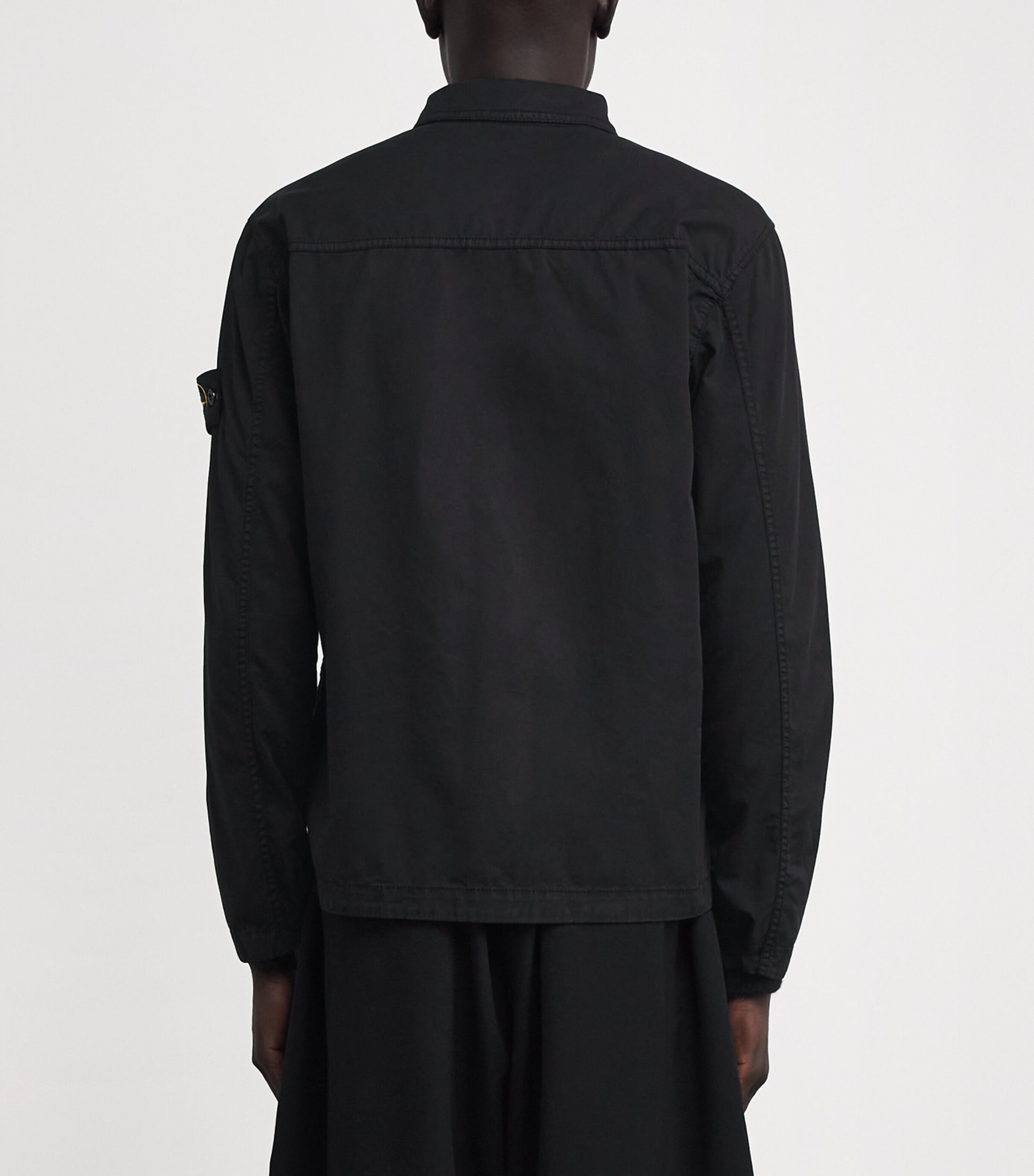 Stone Island Black Stretch-Supima Cotton Twill Overshirt