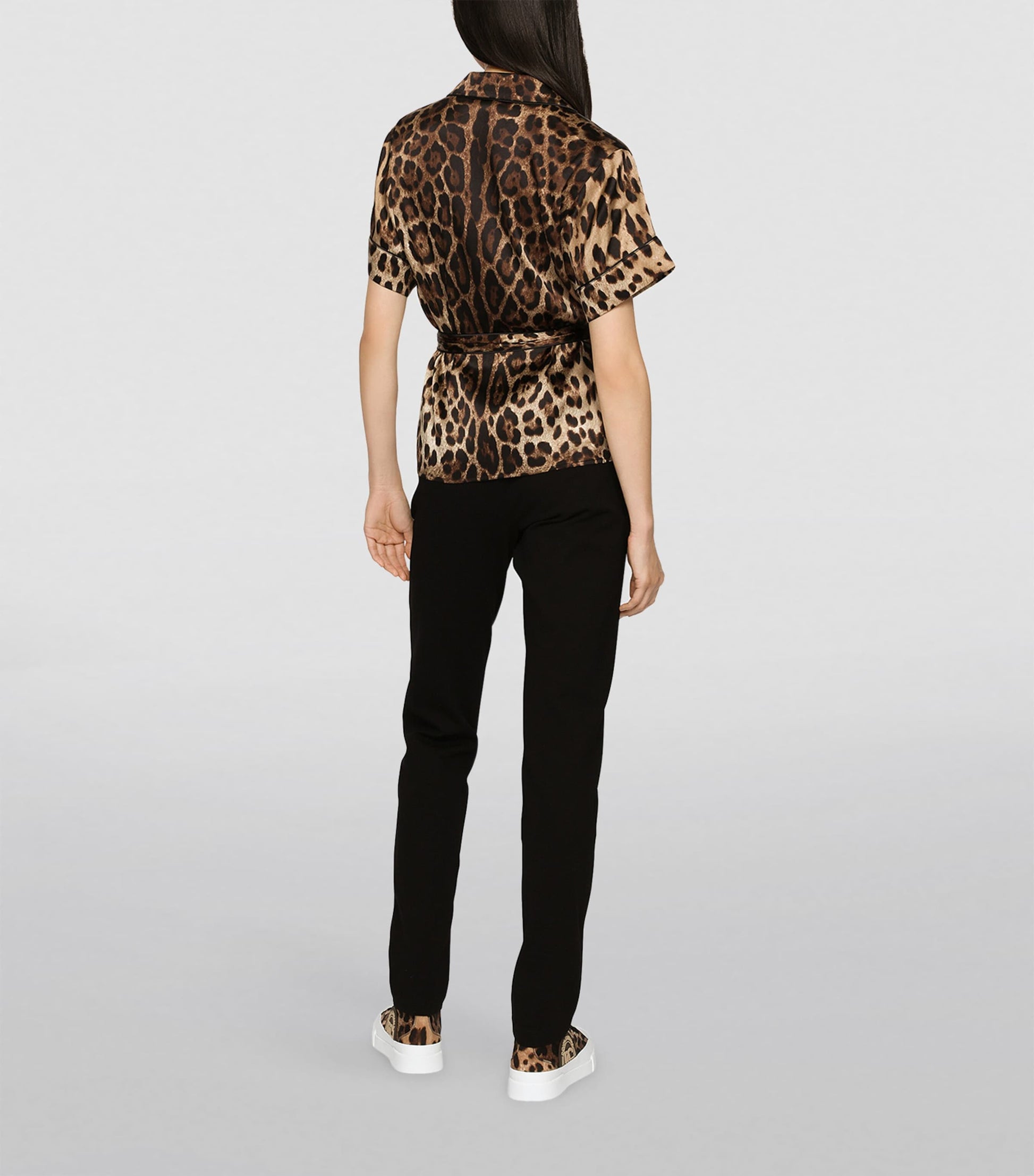 Stretch-Silk Belted Shirt