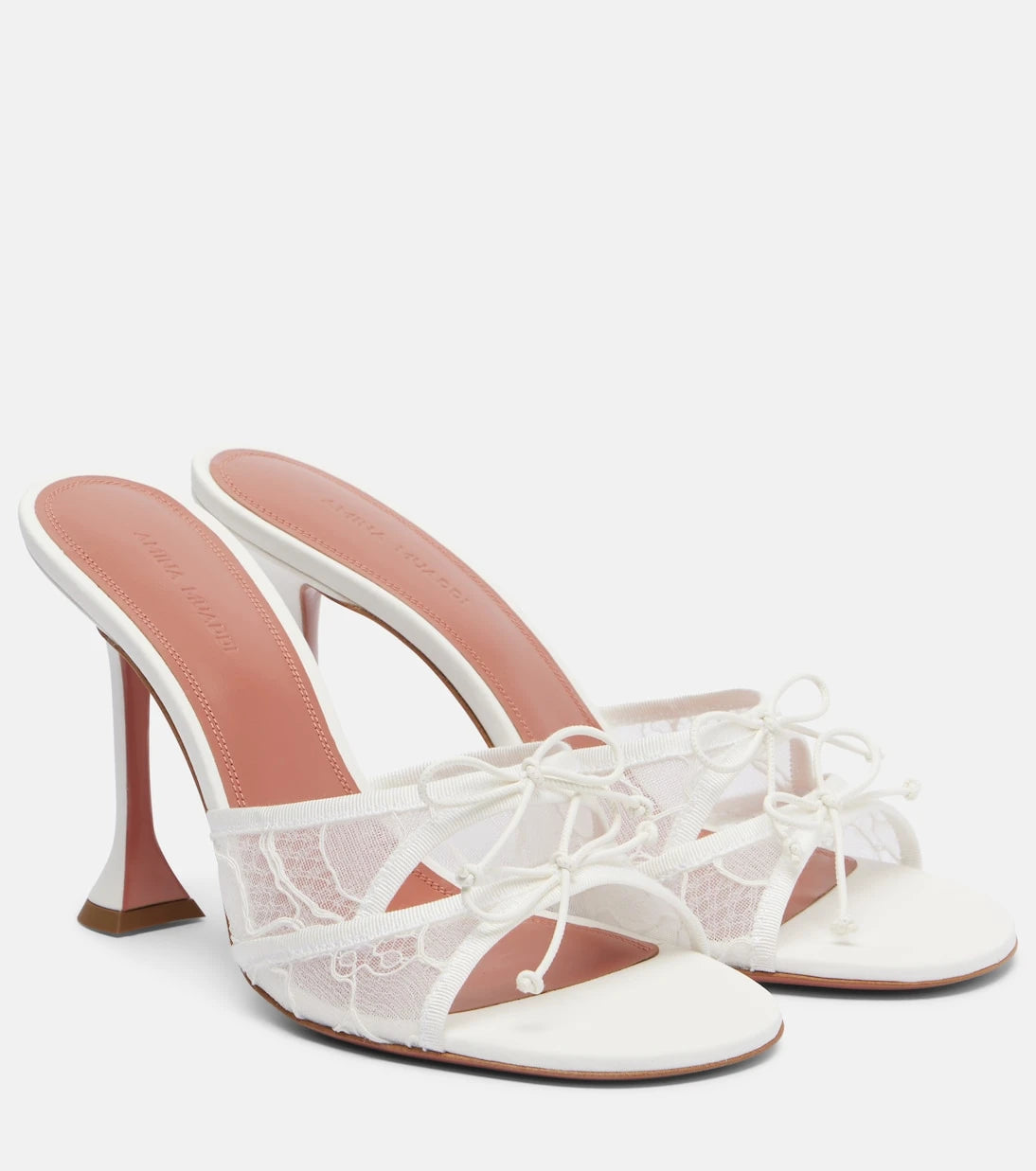 Amina Muaddi - Eleonora bow-detail lace mules