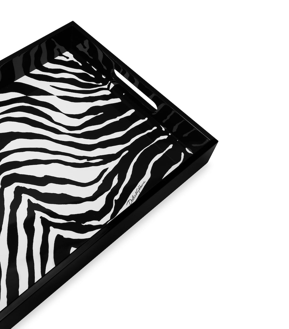 Dolce & Gabbana Casa Wooden Zebra Print Tray